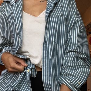 Old Navy Blue + White Button Up